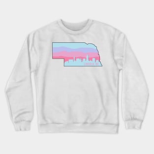 Nebraska Lincoln Skyline Sunset Crewneck Sweatshirt